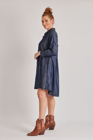 One Ten Willow Raglan Sleeve Dress - Dark Blue