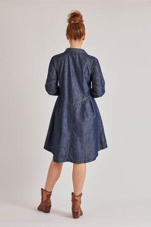 One Ten Willow Raglan Sleeve Dress - Dark Blue