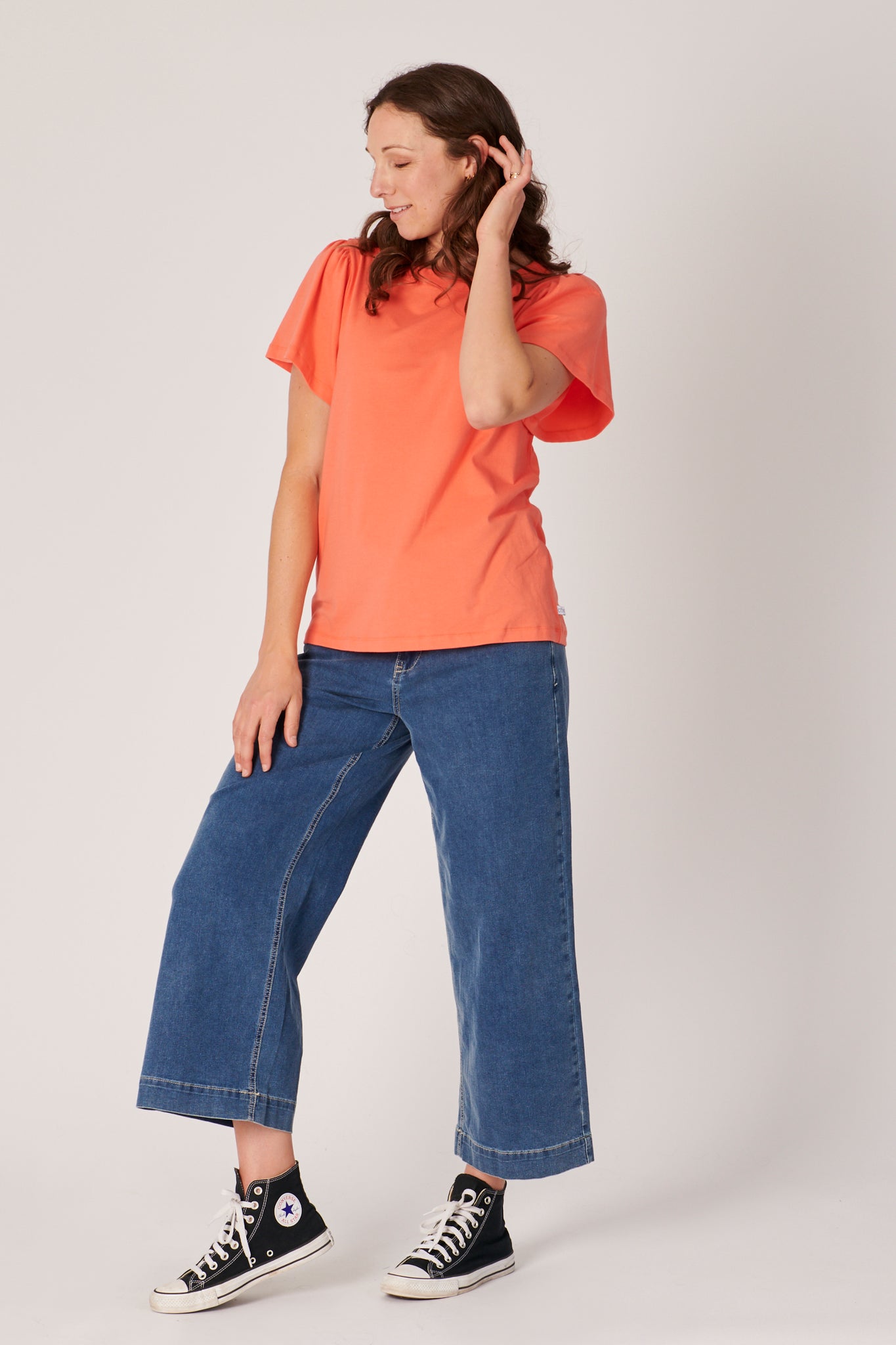 One Ten Willow Flutter Sleeve Tee - Coral