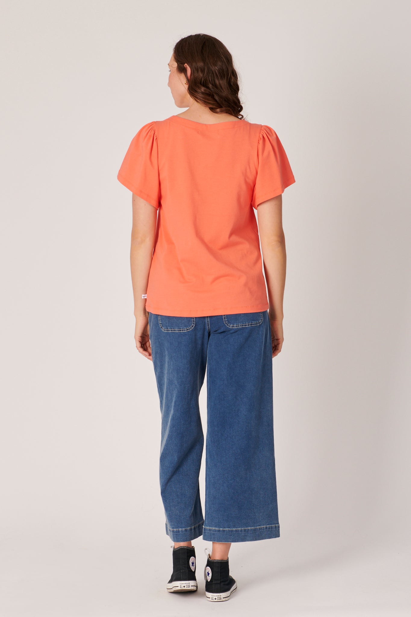 One Ten Willow Flutter Sleeve Tee - Coral