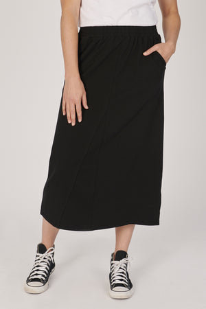 One Ten Willow Panel Detail Skirt - Black