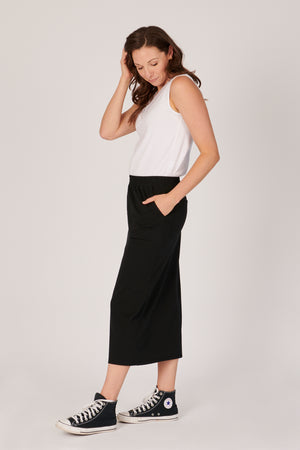 One Ten Willow Panel Detail Skirt - Black