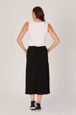 One Ten Willow Panel Detail Skirt - Black