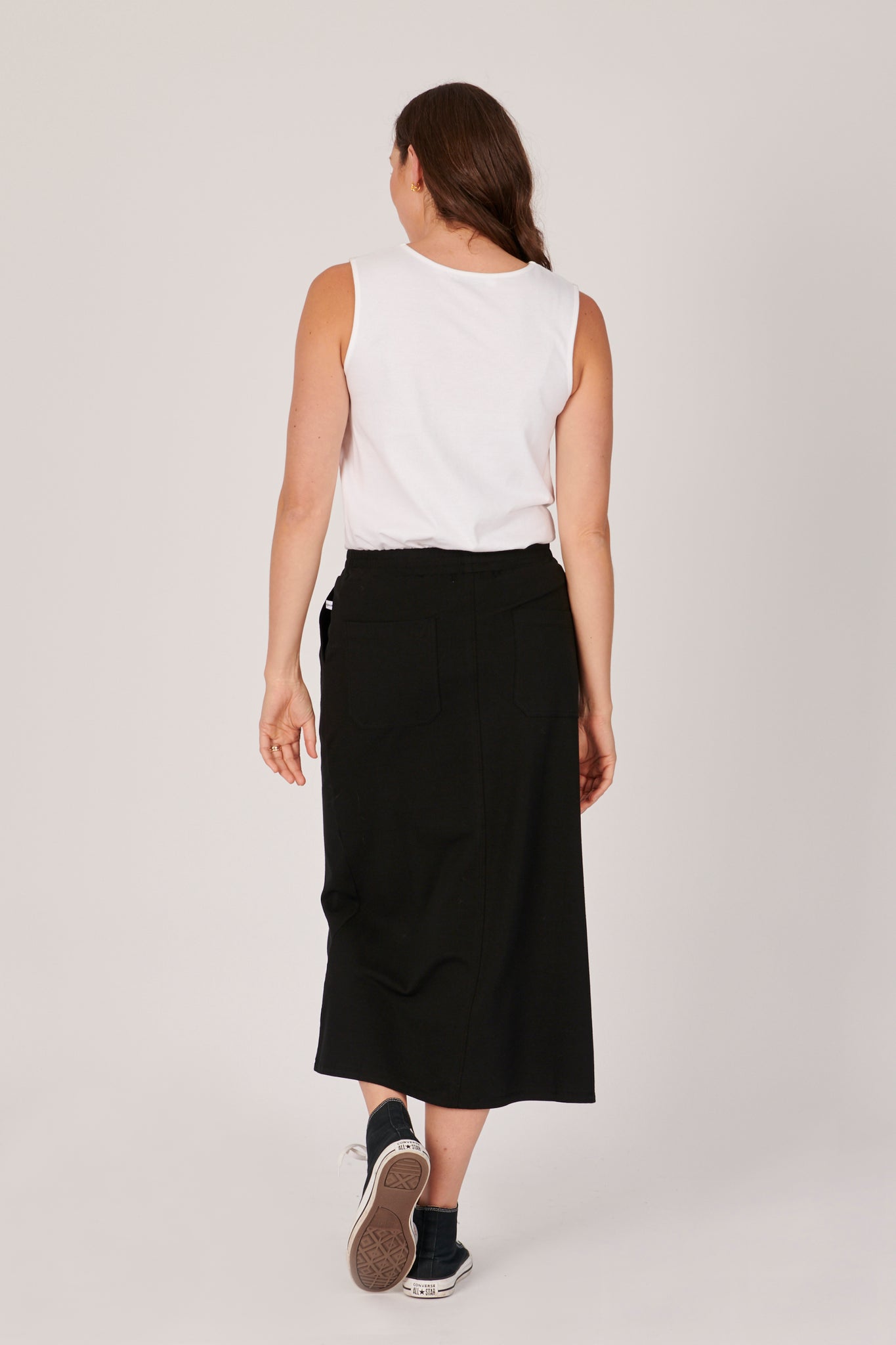 One Ten Willow Panel Detail Skirt - Black