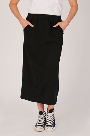 One Ten Willow Panel Detail Skirt - Black