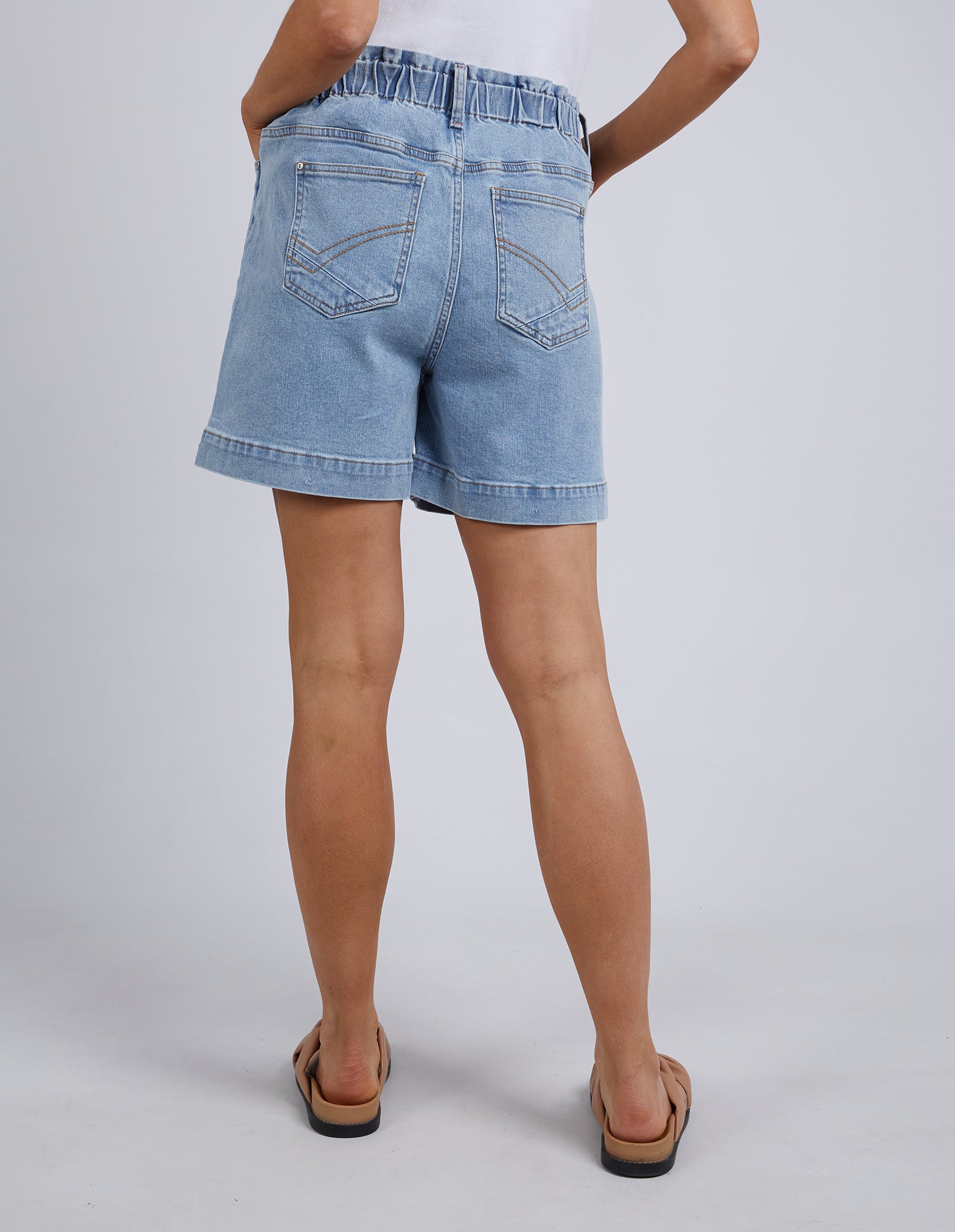 Elm Atlas Denim Short - Mid Blue Wash