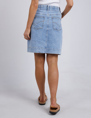 Elm Atlas Denim Skirt - Mid Blue Wash