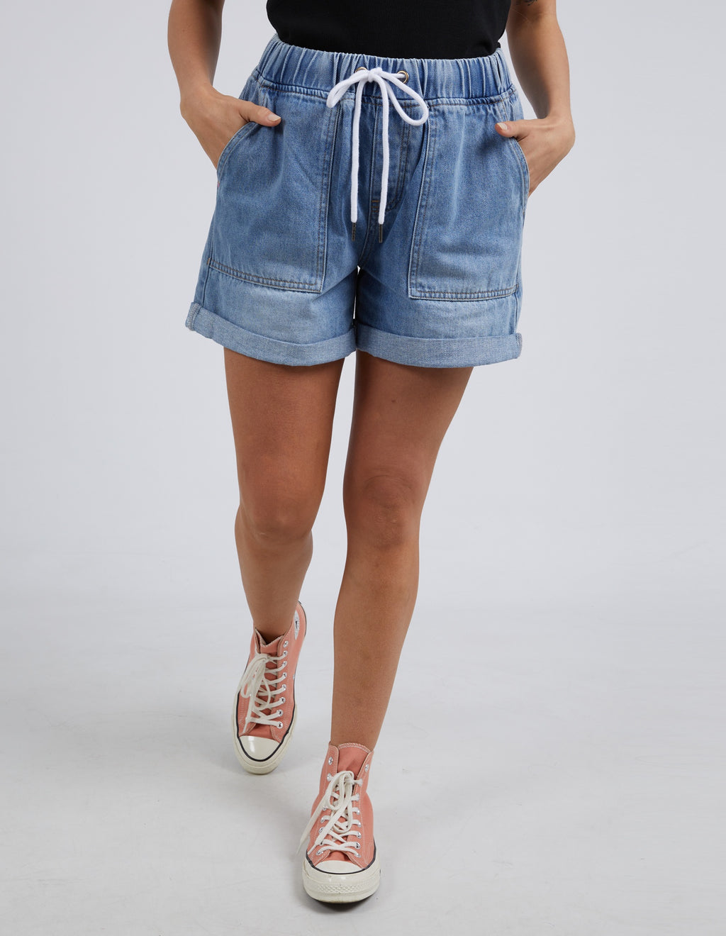 Elm Emma Relaxed Denim Short - Mid Blue