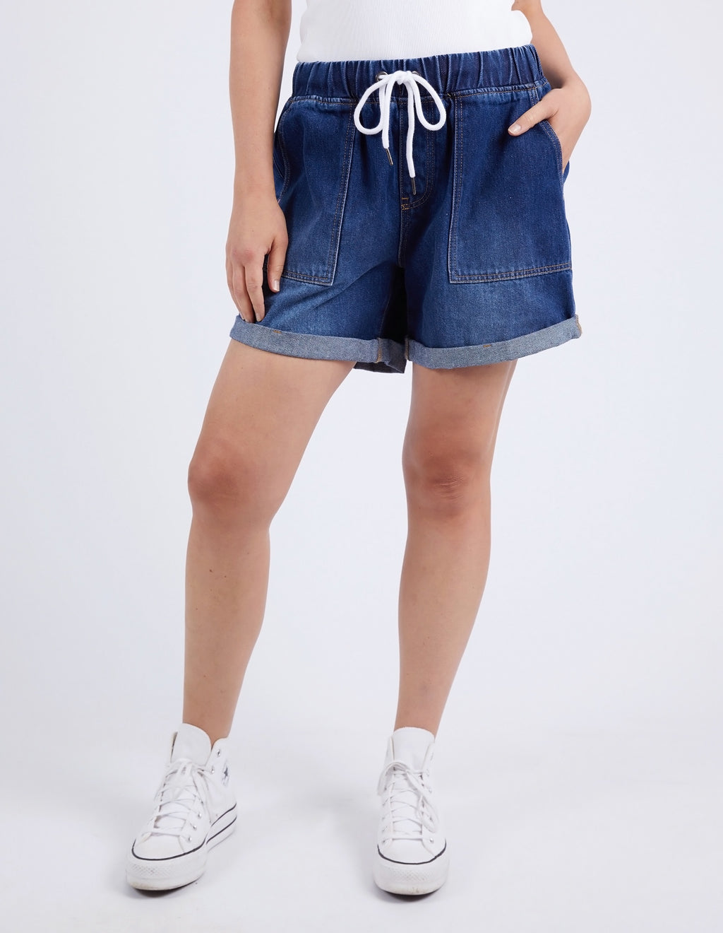 Elm Emma Relaxed Denim Short - Dark Blue