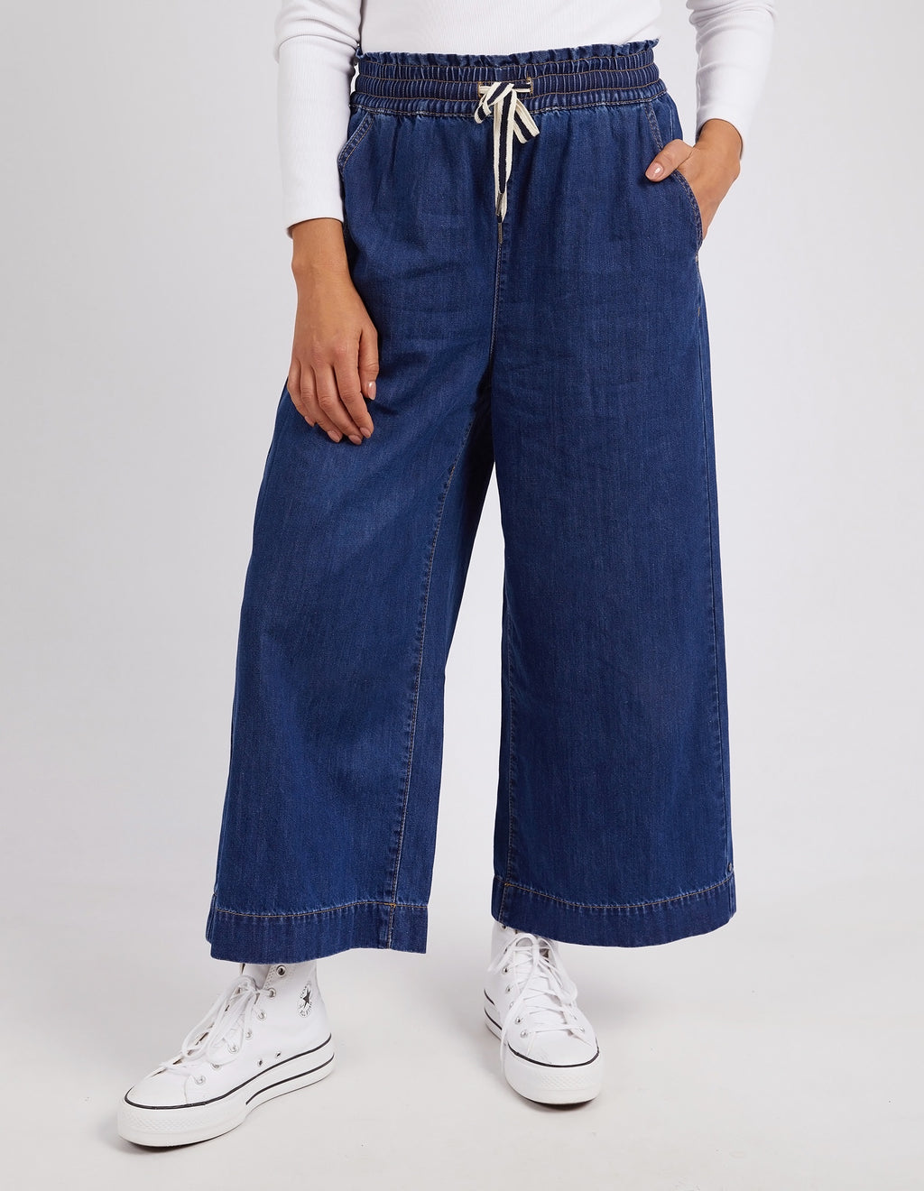 Elm Greta Wide Leg Pant - Dark Blue Denim