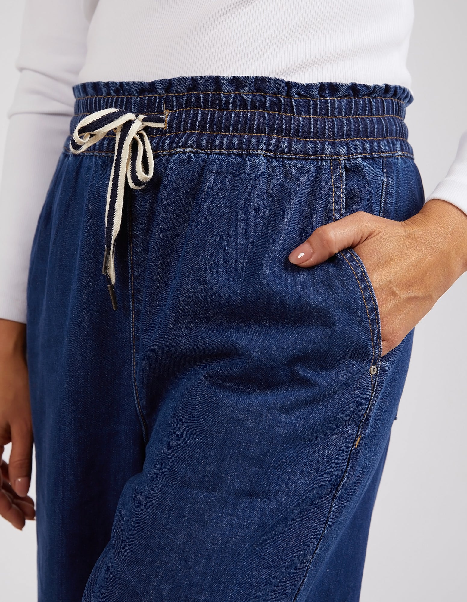 Elm Greta Wide Leg Pant - Dark Blue Denim