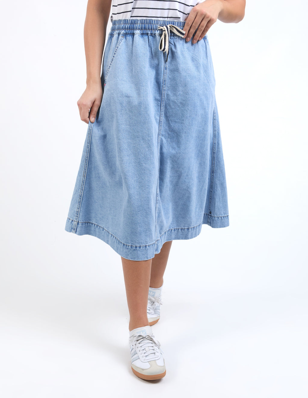 Elm Greta Denim Skirt - Light Blue Wash