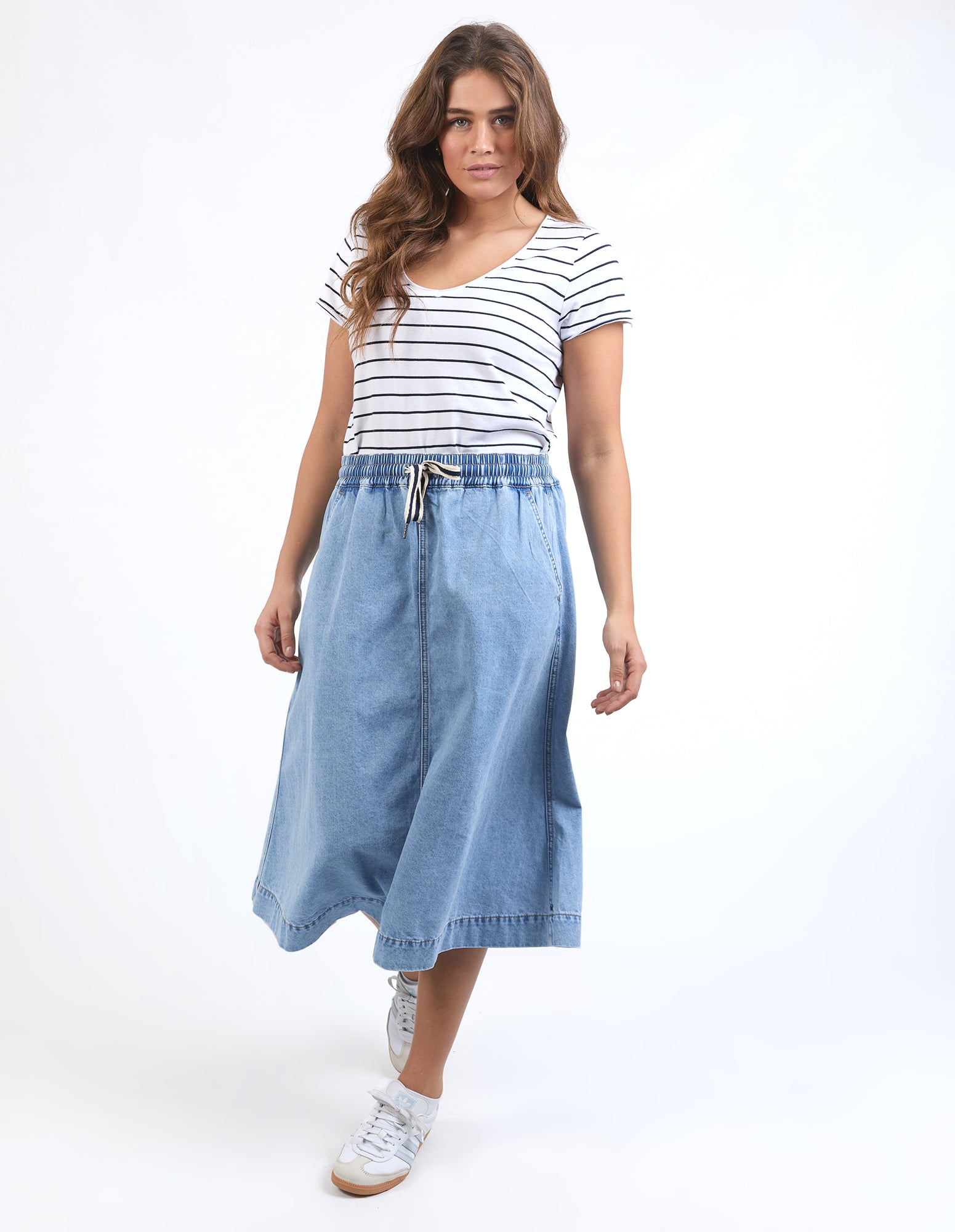 Elm Greta Denim Skirt - Light Blue Wash