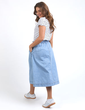 Elm Greta Denim Skirt - Light Blue Wash