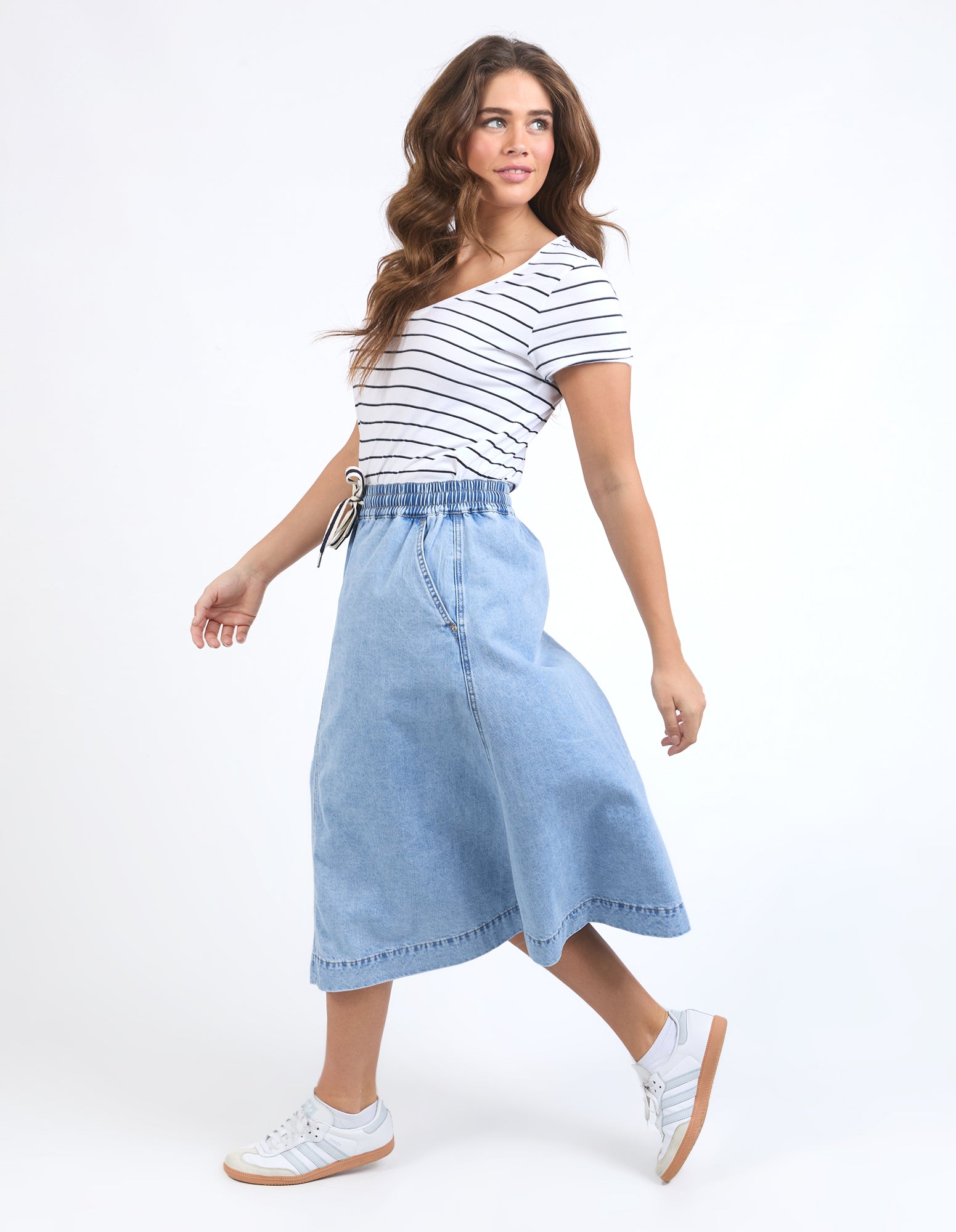 Elm Greta Denim Skirt - Light Blue Wash