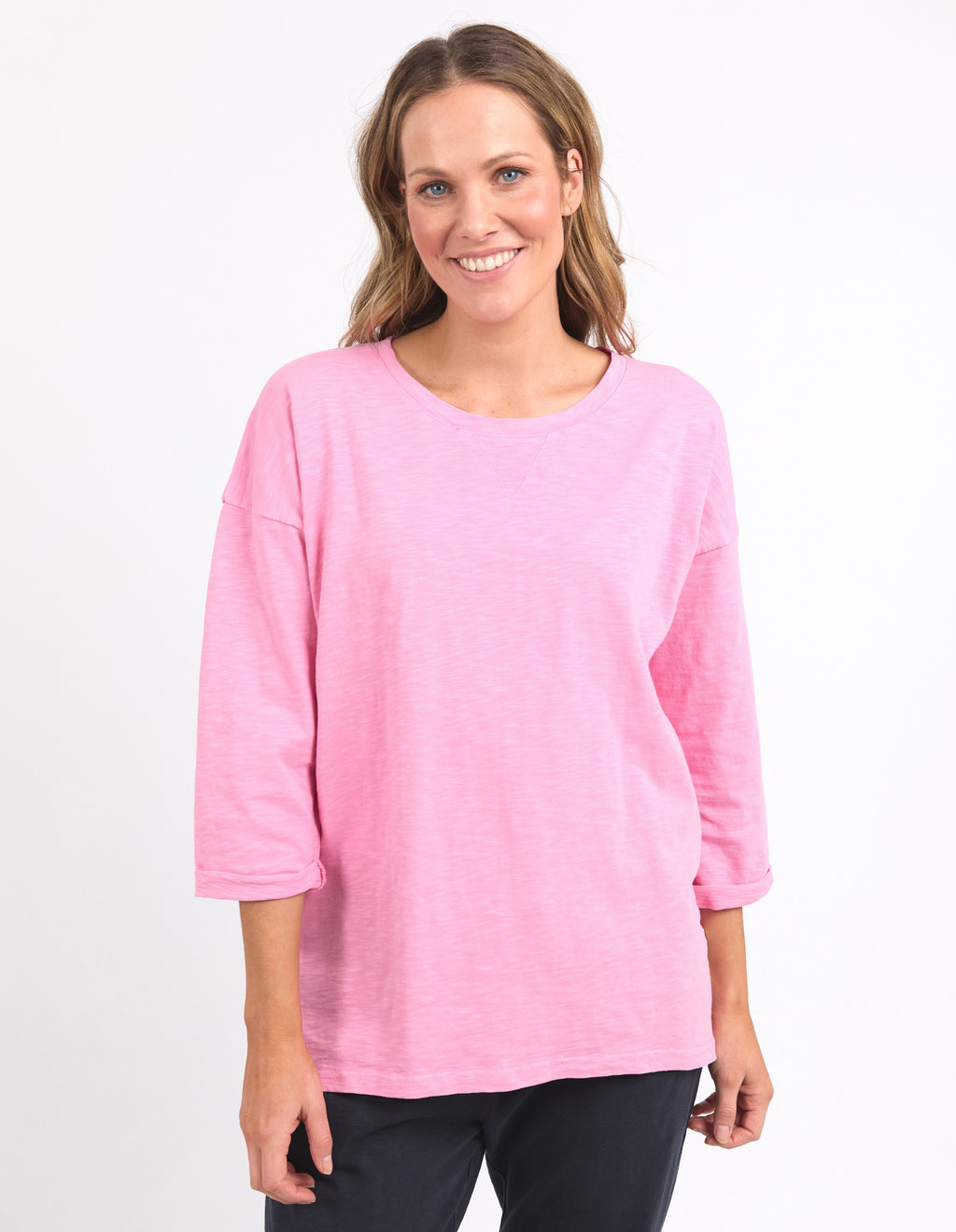 Elm Annie 3/4 Sleeve Tee - Strawberry Pink