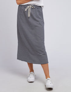 Elm Travel Skirt - Navy/White Stripe