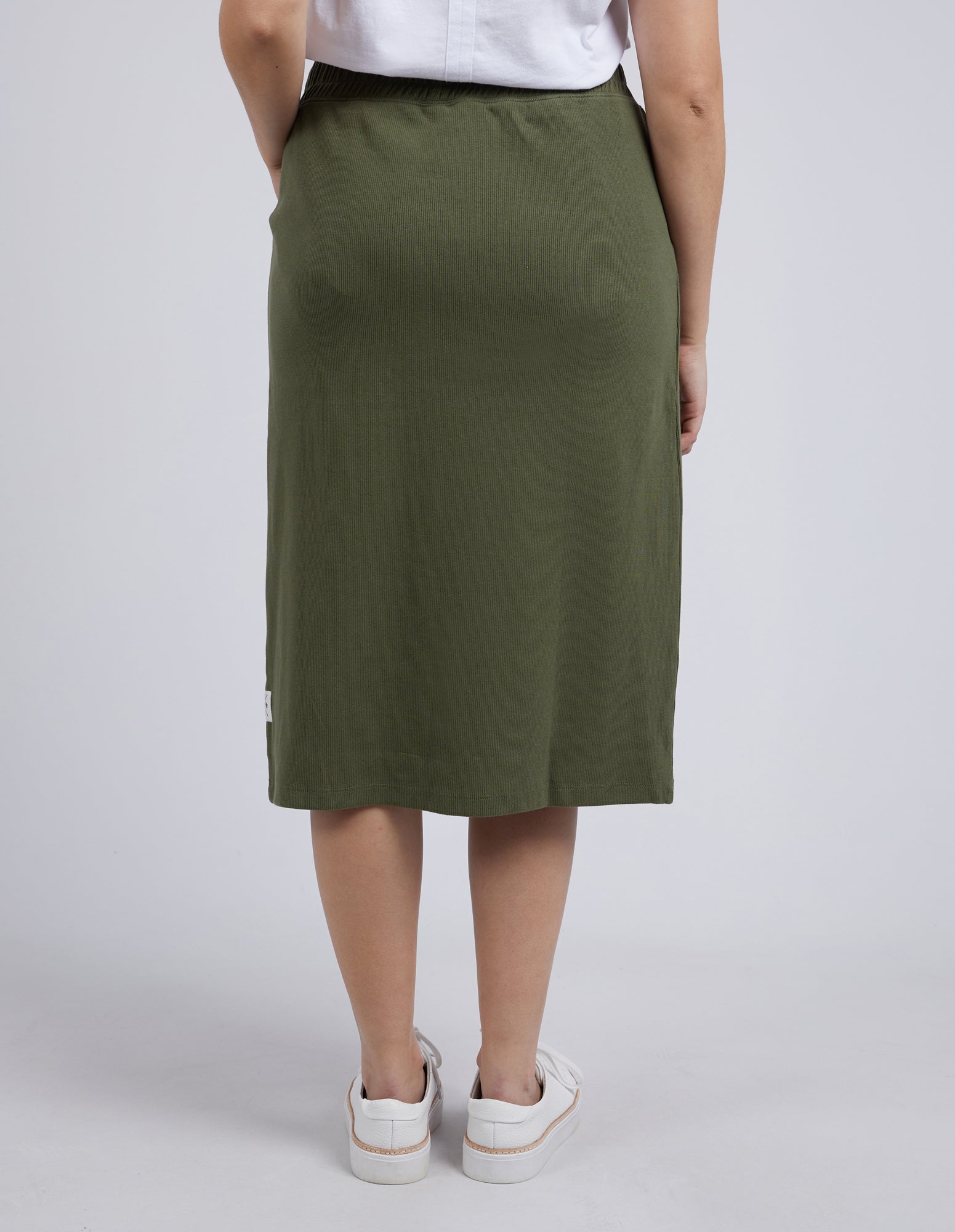 Elm Rib Midi Skirt - Clover