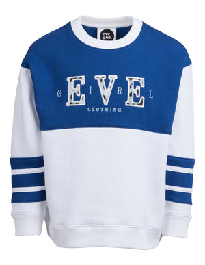 Eve Girl Junior Riley Contrast Crew - Navy