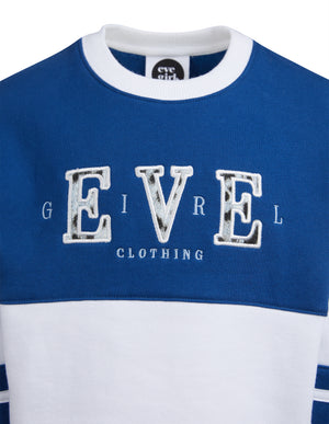 Eve Girl Junior Riley Contrast Crew - Navy