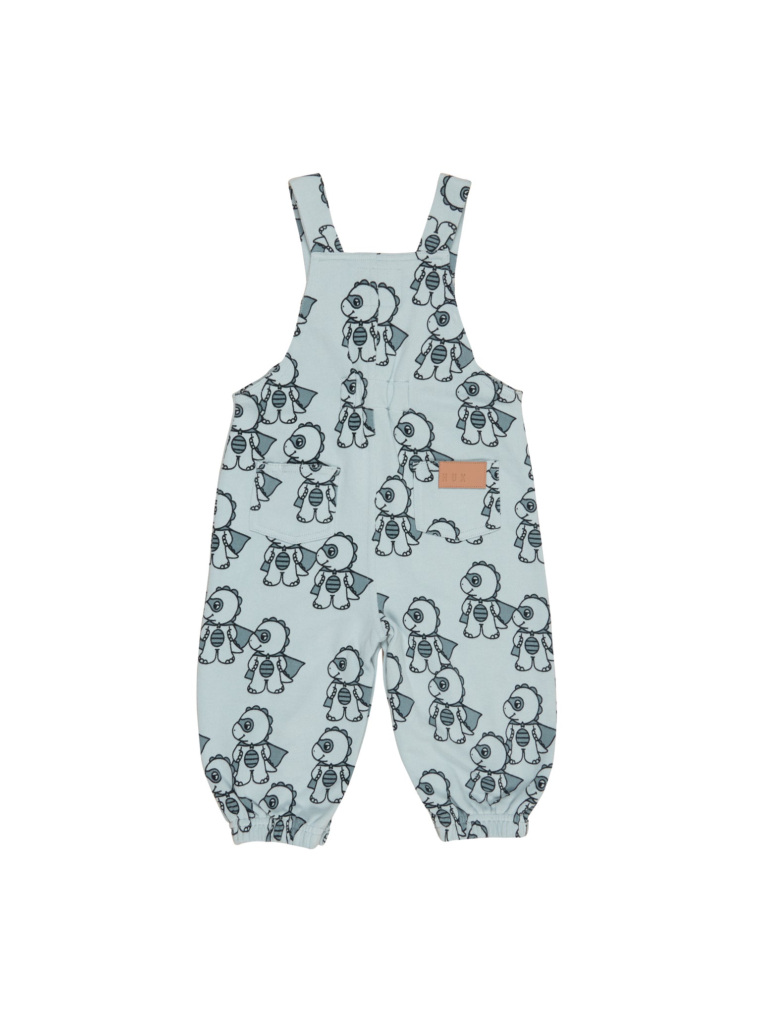 Huxbaby Dino Hero Terry Overalls - Slate