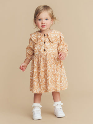 Huxbaby Floral Warm Glow Collar Dress