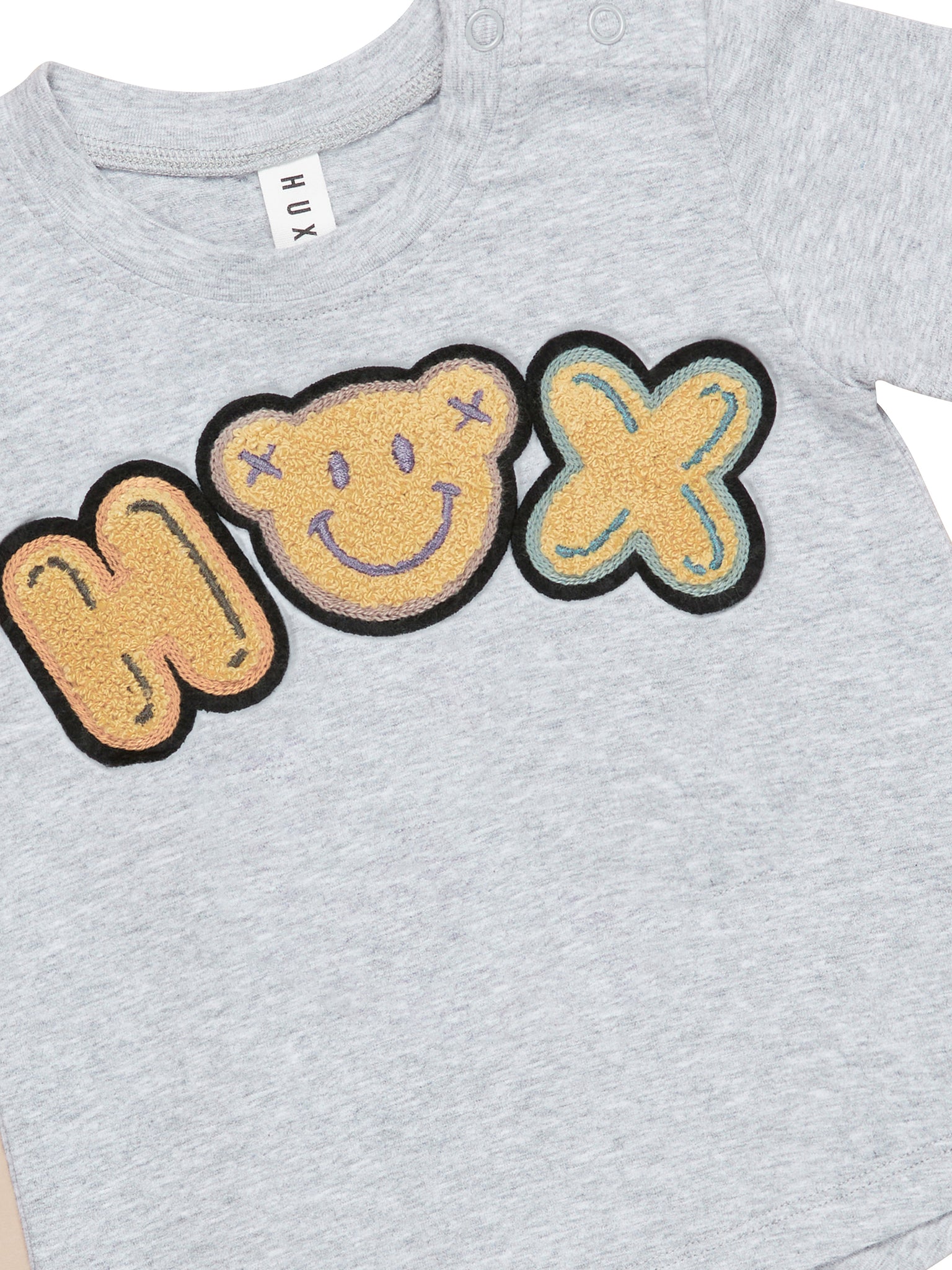 Huxbaby Hux Badge T-shirt - Grey Marle