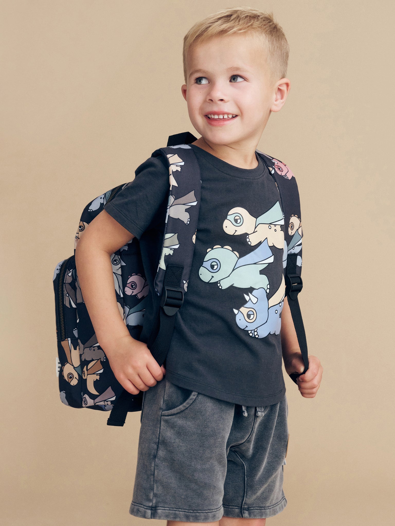 Huxbaby Super Dino Backpack - Black