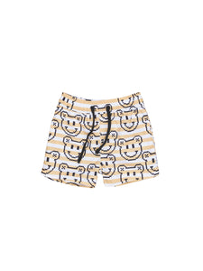 Huxbaby Swim Short Digi Smiles Stripe Golden