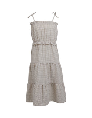 Eve Girl Junior Rosie Gingham Dress - Tan