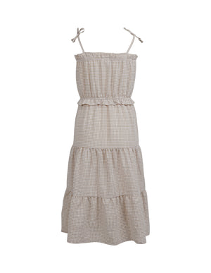 Eve Girl Junior Rosie Gingham Dress - Tan