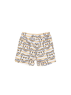 Huxbaby Swim Short Digi Smiles Stripe Golden