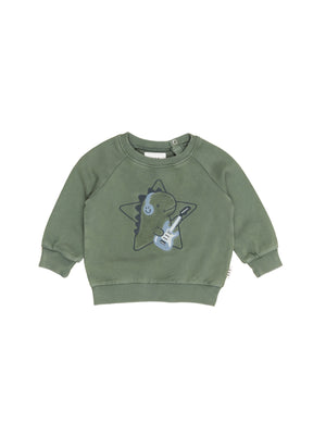 Huxbaby Dino Star Sweatshirt - Washed Green