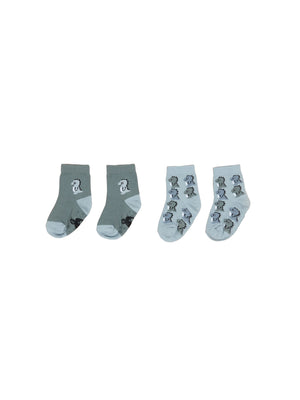 Huxbaby Dino 2 Pack Socks - Old Slate/Slate